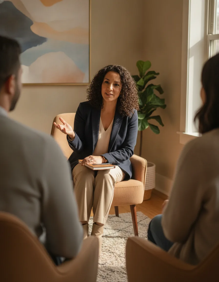 Couples therapist working with two clients in Denver